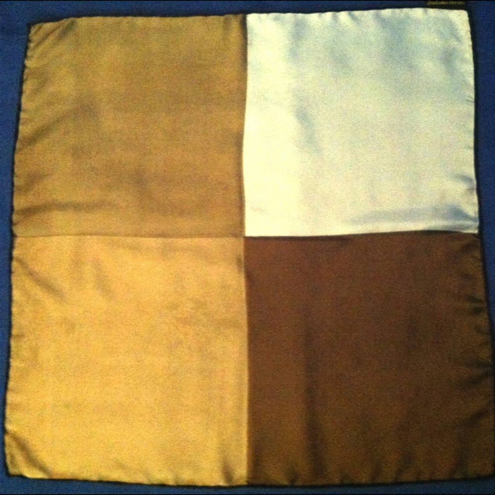 Manhattan Vintage Silk Scarf Shades of Gold Hand Rolled Hem
